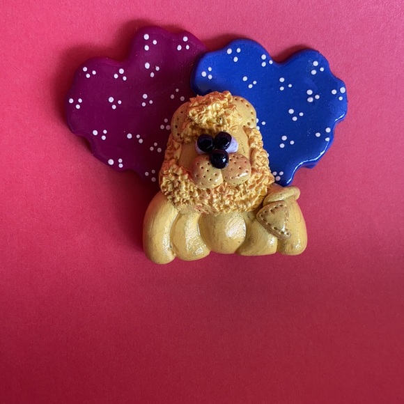 Handcrafted; Polymer Clay Lion; Fridge Magnet - Picture 2 of 3